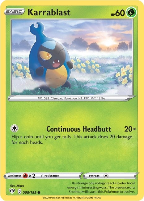 Image for Karrablast (008/189) (SWSH03) - Pokemon