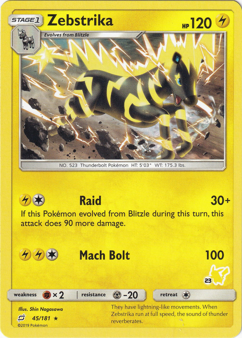 Image for Zebstrika - 45/181 (#23 Pikachu Stamped) (045/181) (BTA) - Pokemon