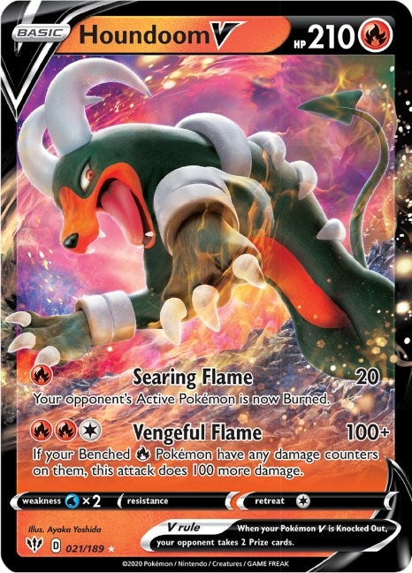 Image for Houndoom V (021/189) (SWSH03) - Pokemon