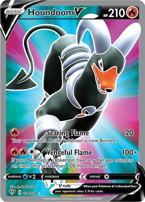 Image for Houndoom V (Full Art) (178/189) (SWSH03) - Pokemon