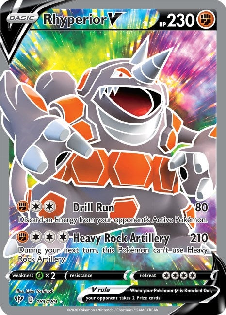 Image for Rhyperior V (Full Art) (181/189) (SWSH03) - Pokemon