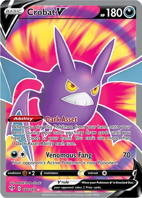 Image for Crobat V (Full Art) (182/189) (SWSH03) - Pokemon