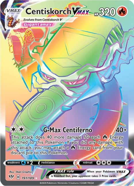 Image for Centiskorch VMAX (Secret) (191/189) (SWSH03) - Pokemon