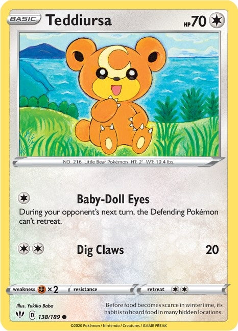 Image for Teddiursa (138/189) (SWSH03) - Pokemon
