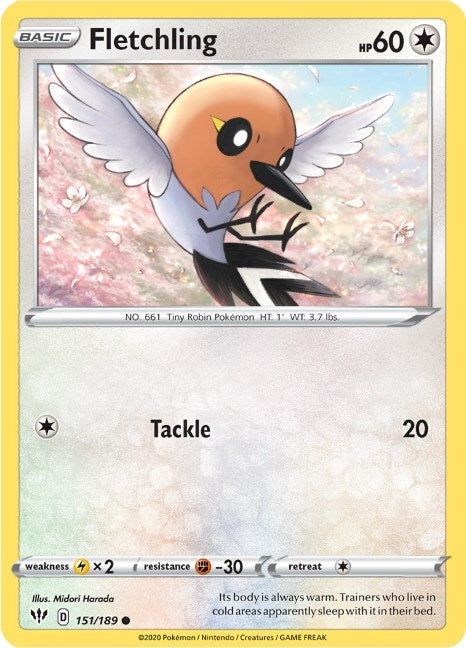 Image for Fletchling (151/189) (SWSH03) - Pokemon