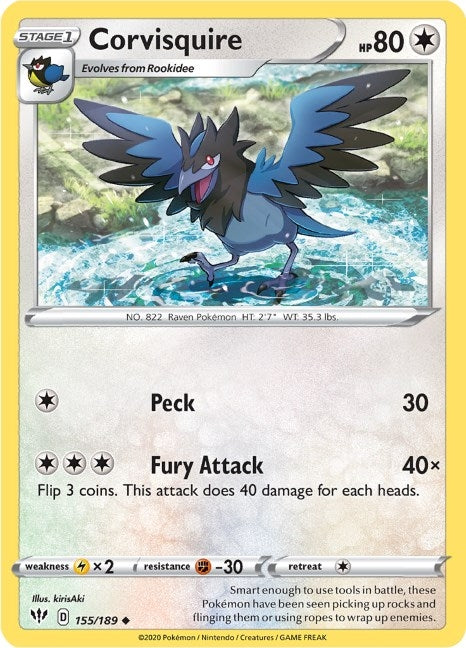 Image for Corvisquire (155/189) (SWSH03) - Pokemon
