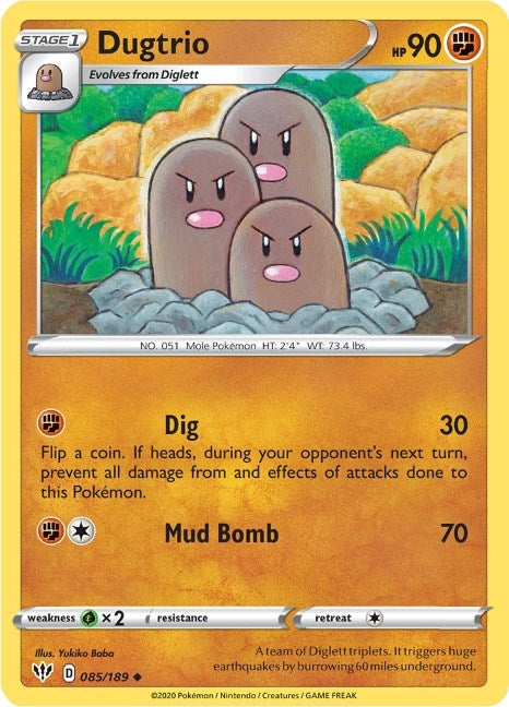 Image for Dugtrio (085/189) (SWSH03) - Pokemon