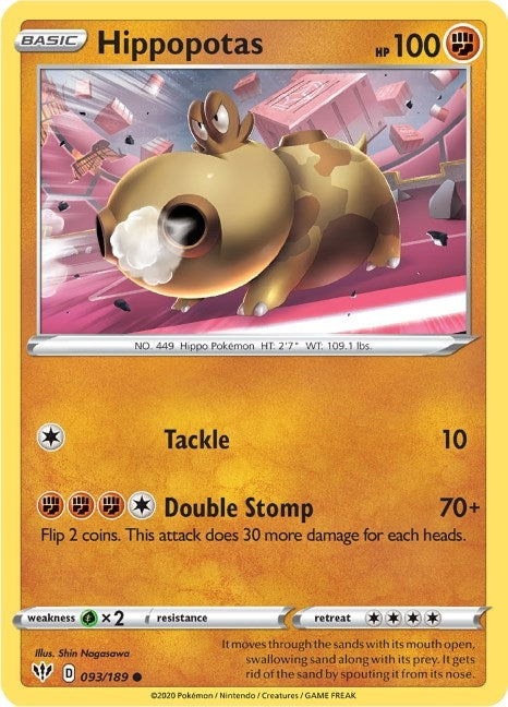 Image for Hippopotas (093/189) (SWSH03) - Pokemon
