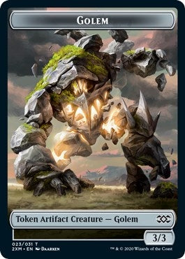 Image for Golem // Elf Warrior Double-Sided Token (23 // 21) - Magic: The Gathering
