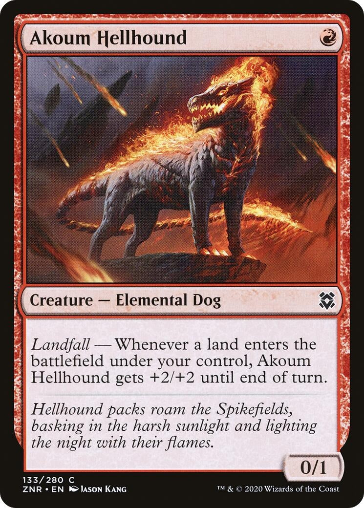 Image for Akoum Hellhound (133) (ZNR) - Magic: The Gathering