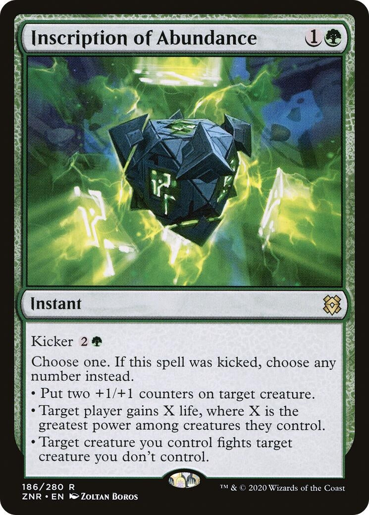 Image for Inscription of Abundance (186) (ZNR) - Magic: The Gathering