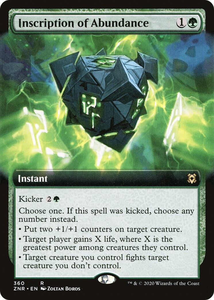 Image for Inscription of Abundance (Extended Art) (360) (ZNR) - Magic: The Gathering