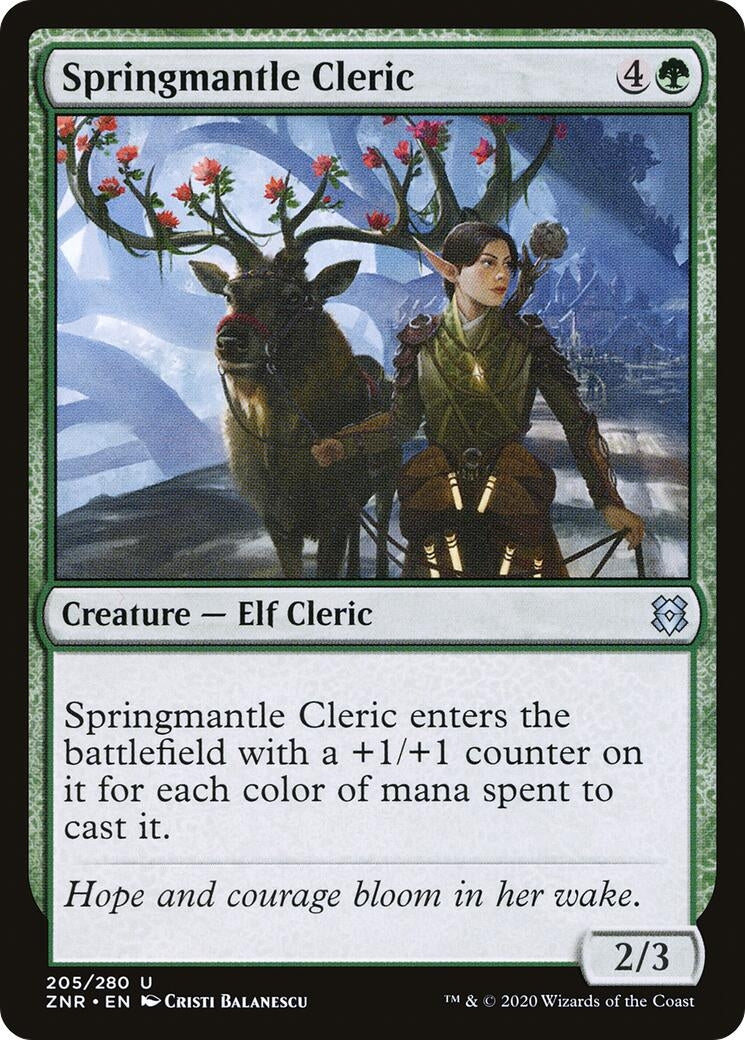 Image for Springmantle Cleric (205) (ZNR) - Magic: The Gathering