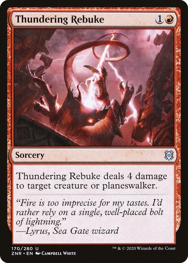 Image for Thundering Rebuke (170) (ZNR) - Magic: The Gathering