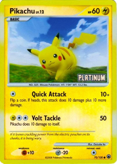 Image for Pikachu - 70/100 [Platinum] (070/100) (BKP) - Pokemon