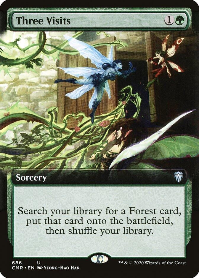 Image for Three Visits (Extended Art) (686) - Magic: The Gathering