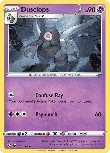 Image for Dusclops (070/185) (SWSH04) - Pokemon