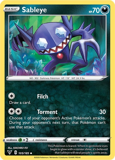 Image for Sableye (105/185) (SWSH04) - Pokemon