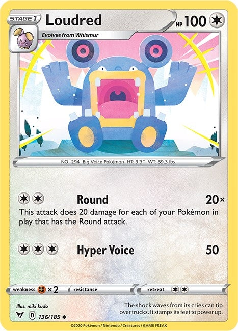 Image for Loudred (136/185) (SWSH04) - Pokemon