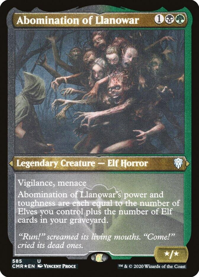 Image for Abomination of Llanowar (Foil Etched) (585) (CMR) - Magic: The Gathering