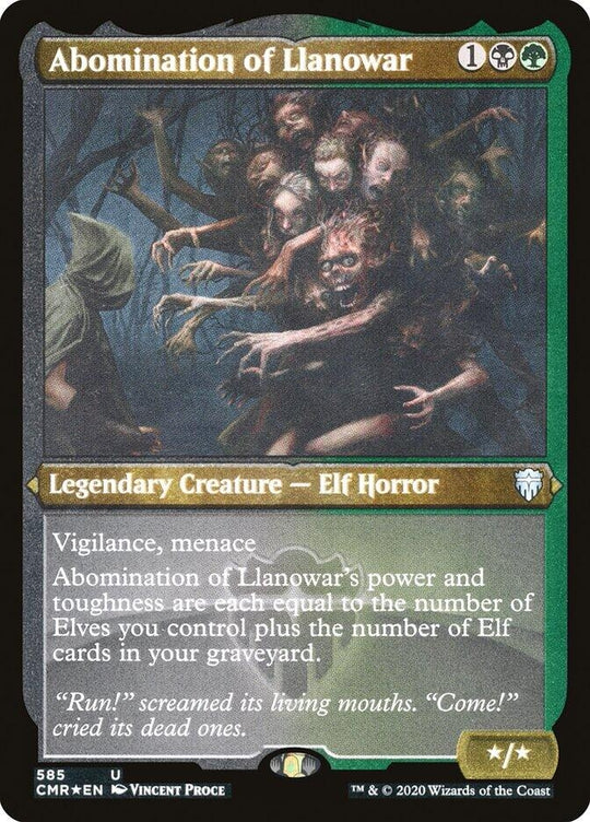 Image for Abomination of Llanowar (Foil Etched) (585) (CMR) - Magic: The Gathering
