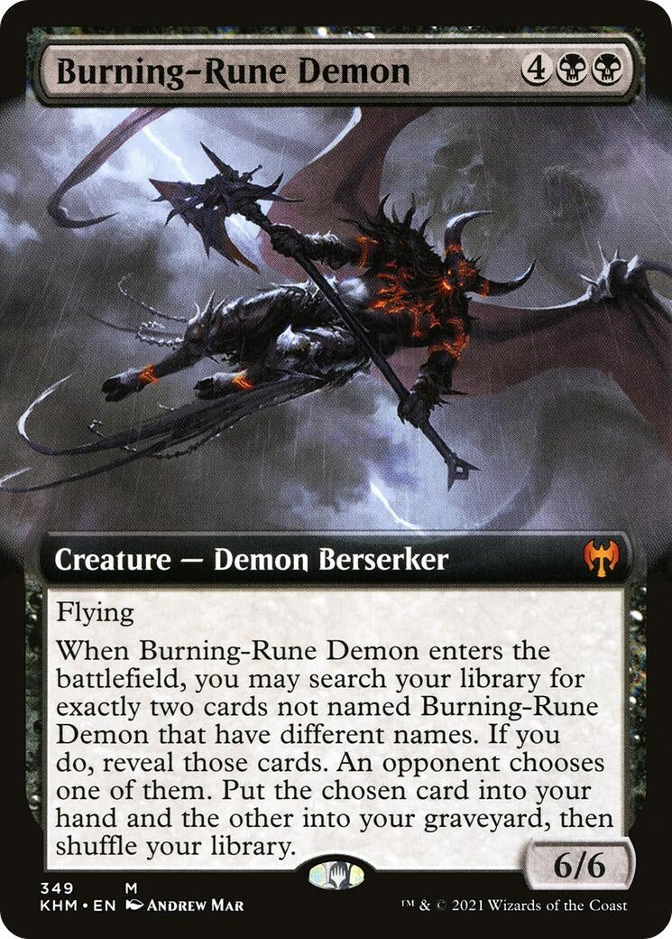 Image for Burning-Rune Demon (Extended Art) (349) (KHM) - Magic: The Gathering