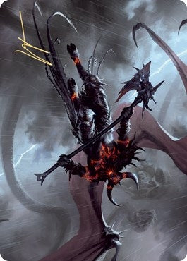 Image for Burning-Rune Demon Art Card (Gold-Stamped Signature) (20) (ASKHM) - Magic: The Gathering