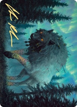 Image for Sarulf, Realm Eater Art Card (Gold-Stamped Signature) (65) (ASKHM) - Magic: The Gathering