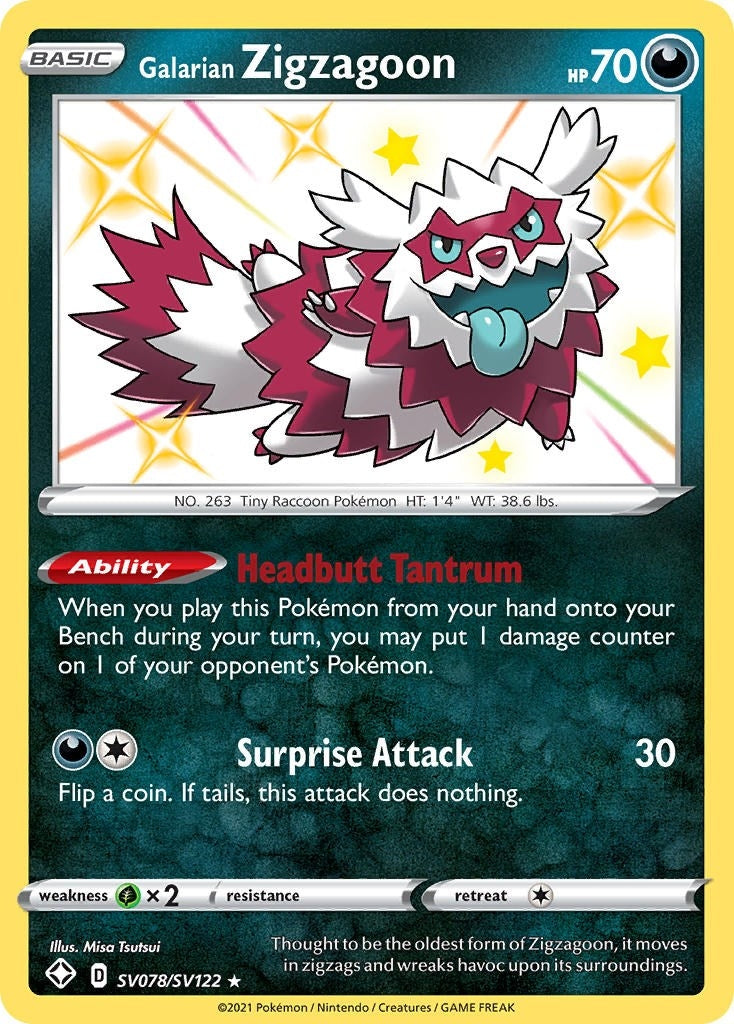 Image for Galarian Zigzagoon (SV078/SV122) (SHFSV) - Pokemon