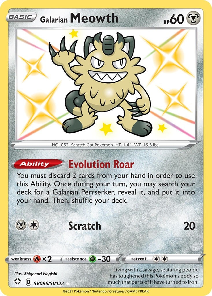 Image for Galarian Meowth (SV086/SV122) (SHFSV) - Pokemon