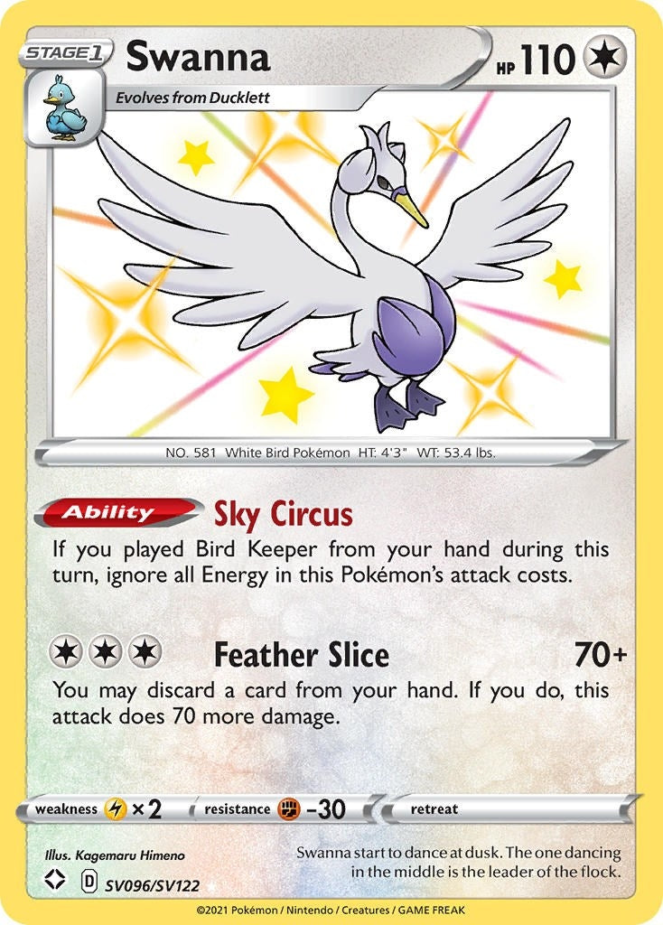 Image for Swanna (SV096/SV122) (SHFSV) - Pokemon