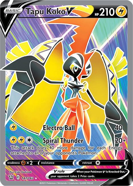 Image for Tapu Koko V (Full Art) (147/163) (SWSH05) - Pokemon