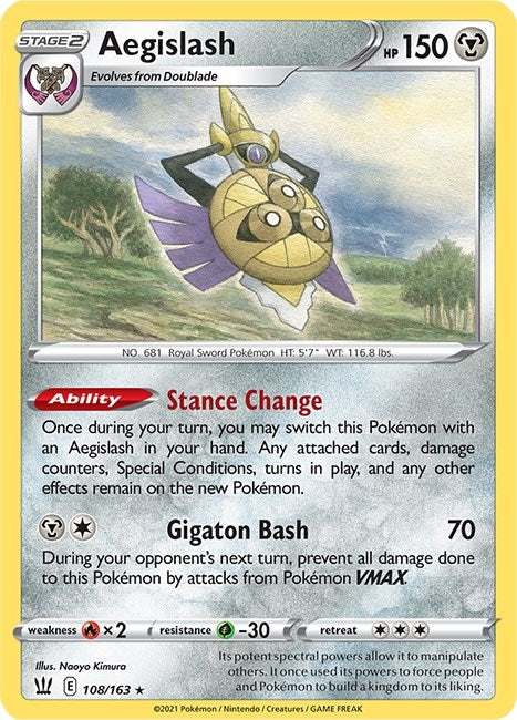 Image for Aegislash (108) (108/163) (SWSH05) - Pokemon