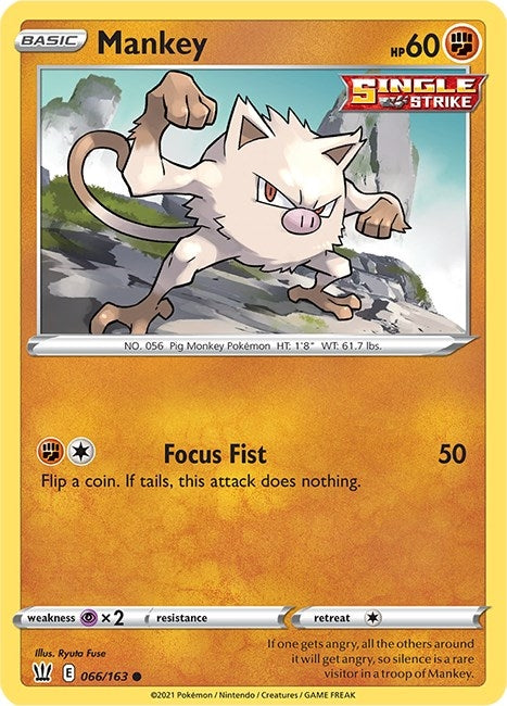 Image for Mankey (066/163) (SWSH05) - Pokemon