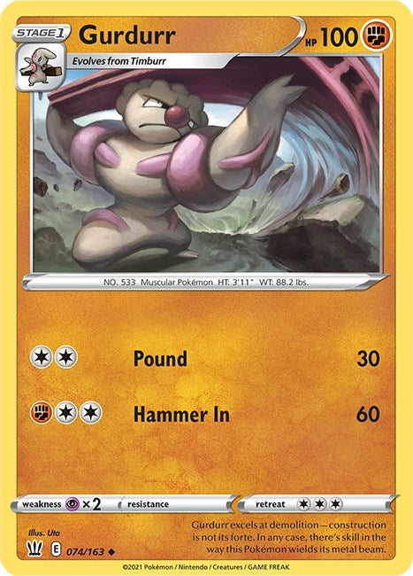 Image for Gurdurr (074/163) (SWSH05) - Pokemon