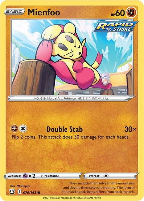 Image for Mienfoo (076/163) (SWSH05) - Pokemon