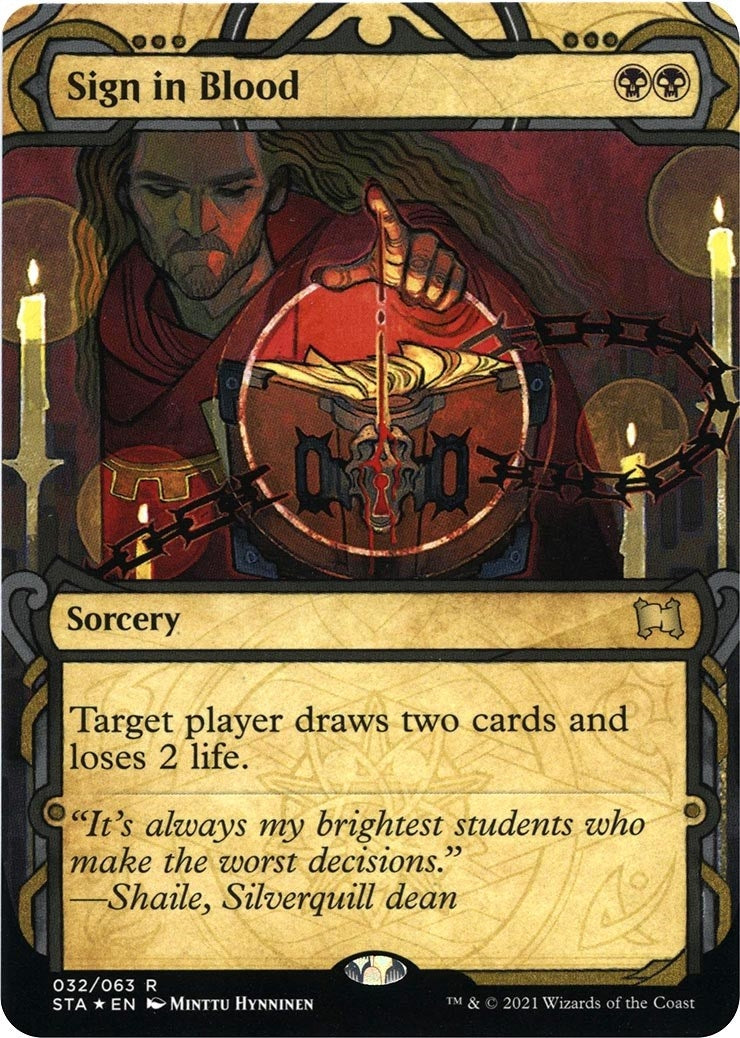 Image for Sign in Blood (Foil Etched) (32) (STA) - Magic: The Gathering