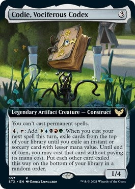 Image for Codie, Vociferous Codex (Extended Art) (357) - Magic: The Gathering