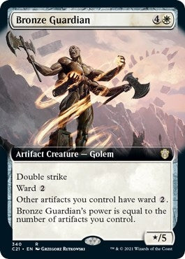 Image for Bronze Guardian (Extended Art) (340) (C21) - Magic: The Gathering