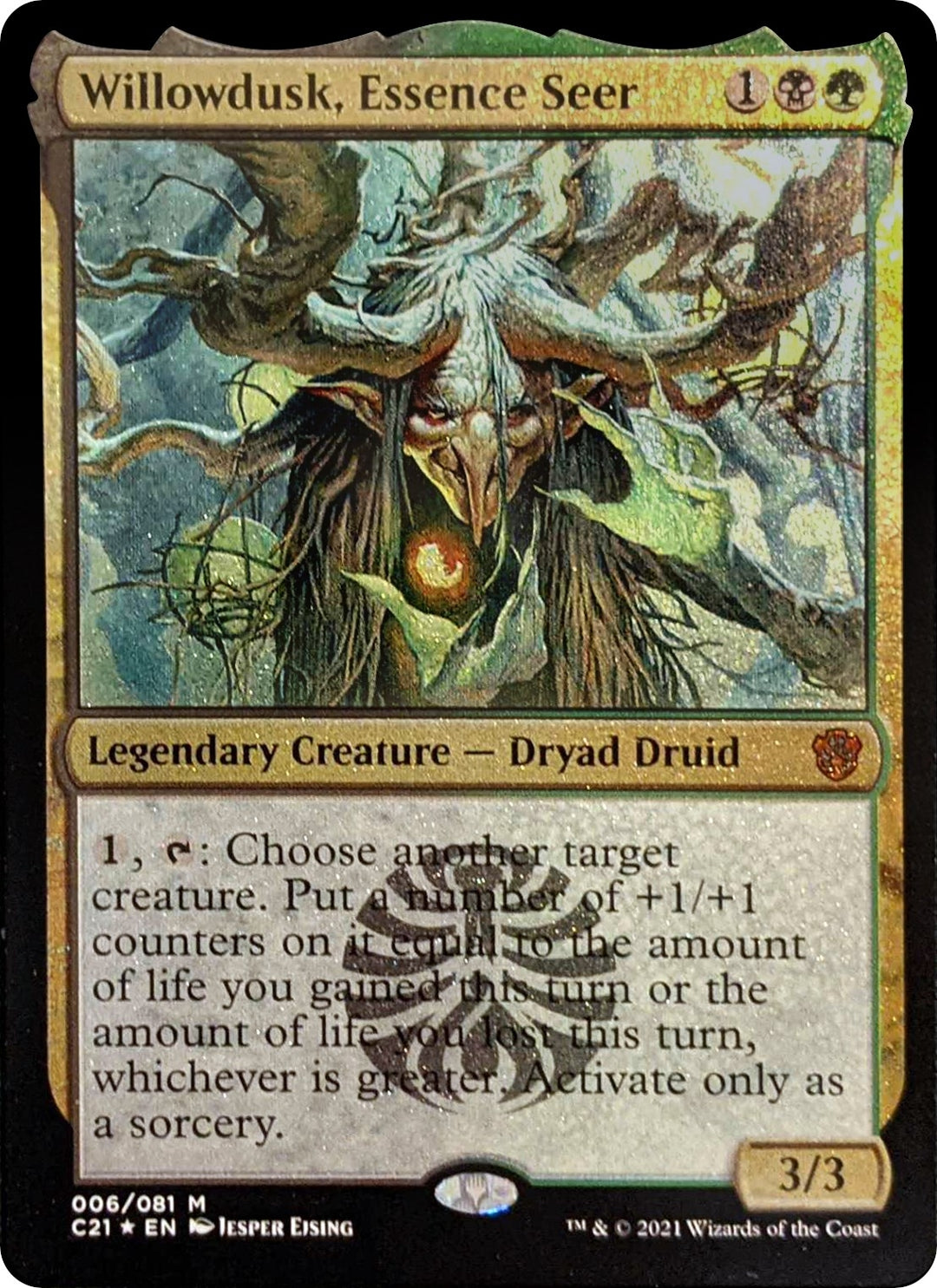 Image for Willowdusk, Essence Seer (Display Commander) - Thick Stock (6) (C21) - Magic: The Gathering