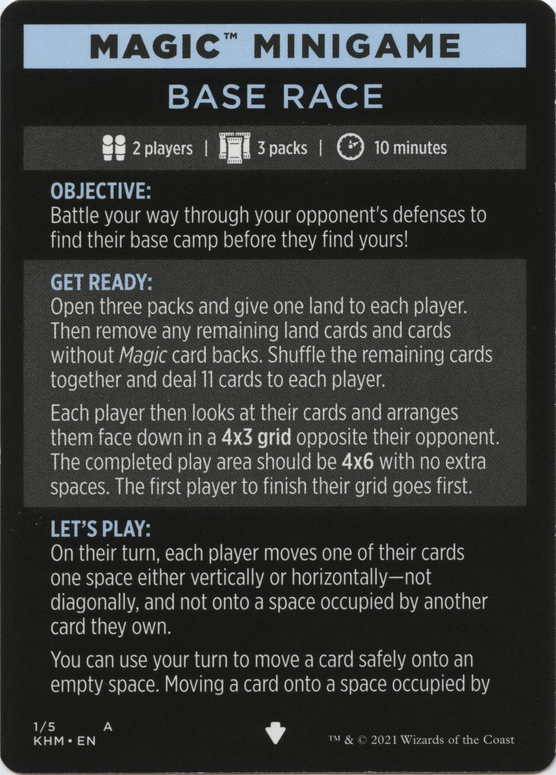 Image for Magic Minigame: Base Race (1) - Magic: The Gathering