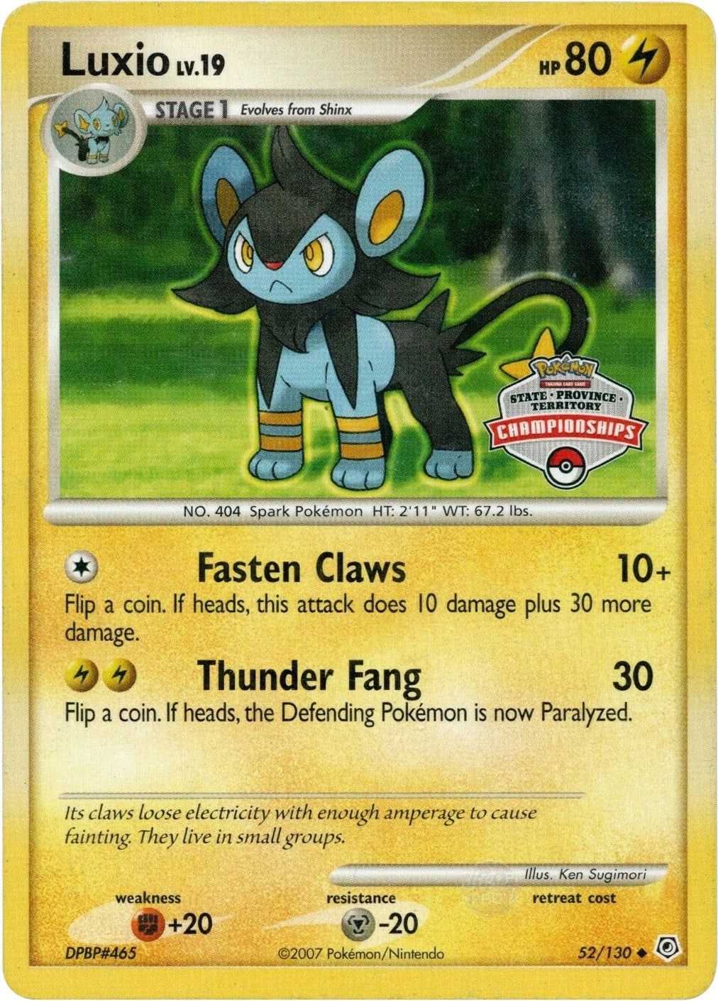 Image for Luxio - 52/130 (State Championship Promo) (052/130) (PR) - Pokemon