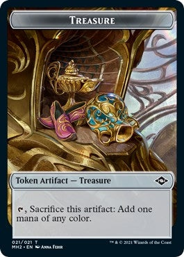 Image for Treasure (021) // Zombie Double-Sided Token (21 // 6) - Magic: The Gathering