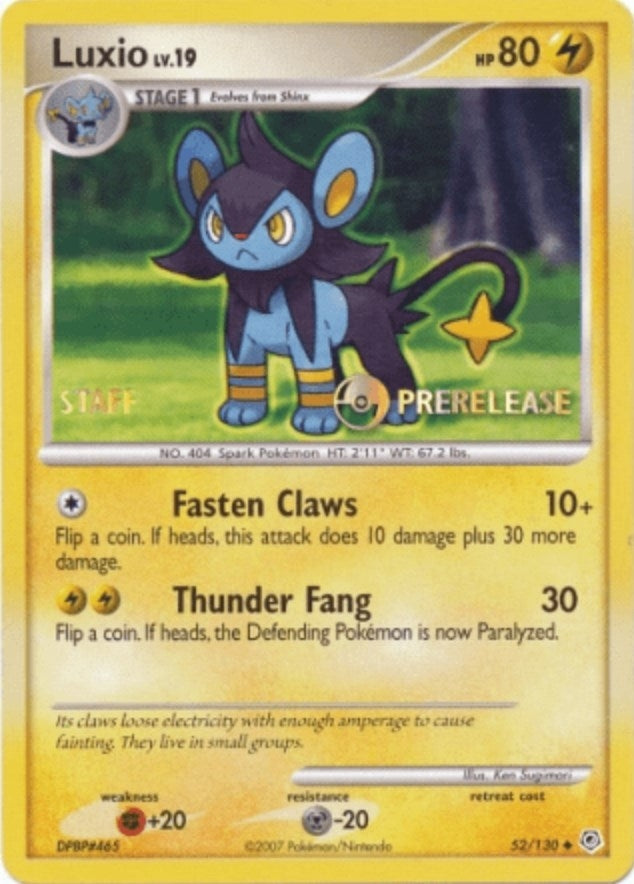 Image for Luxio - 52/130 (Prerelease) [Staff] (52/130) (PR) - Pokemon