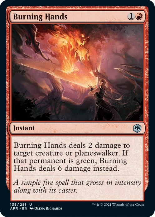 Image for Burning Hands (135) - Magic: The Gathering