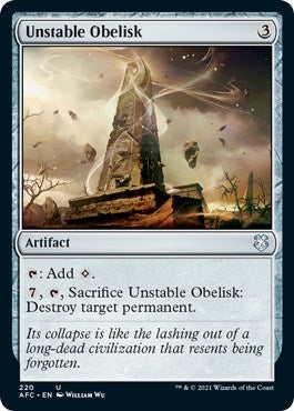 Image for Unstable Obelisk (220) - Magic: The Gathering