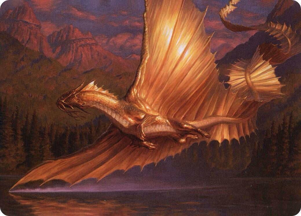 Image for Adult Gold Dragon Art Card (58) (ASAFR) - Magic: The Gathering