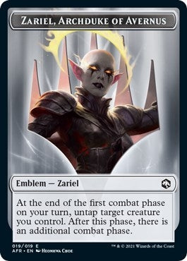 Image for Emblem - Zariel, Archduke of Avernus (19) (AFR) - Magic: The Gathering