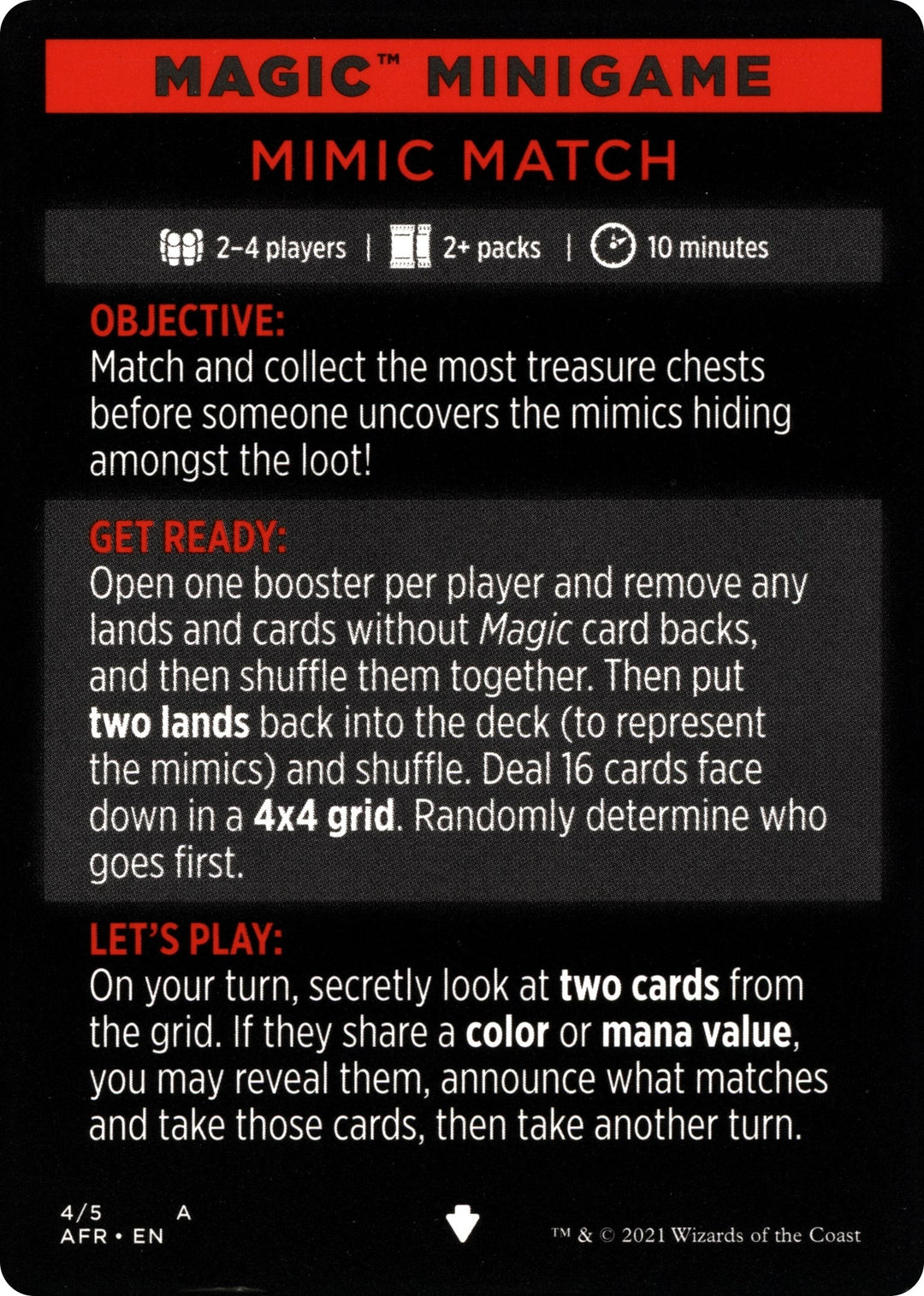 Image for Magic Minigame: Mimic Match (4) - Magic: The Gathering