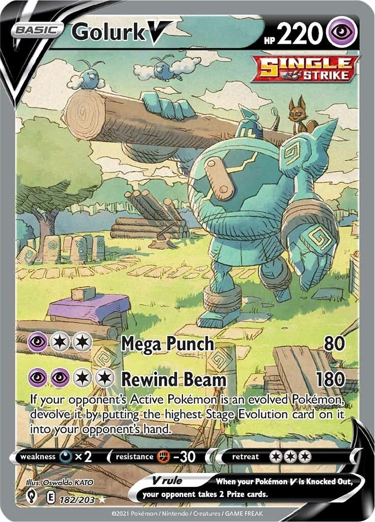 Image for Golurk V (Alternate Full Art) (182/203) (SWSH07) - Pokemon